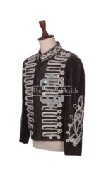 Black Velvet White Braided Hussar Jacket