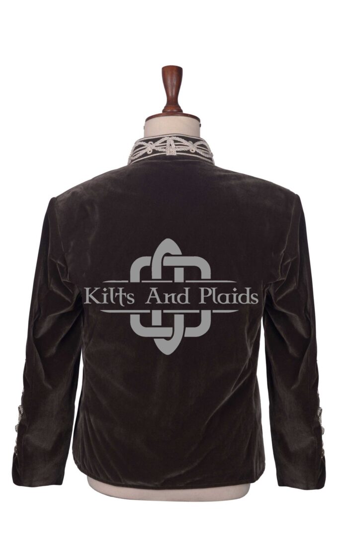 Black Velvet White Braided Hussar Jacket