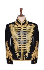 Black Wool Gold Braided Hussar Jacket