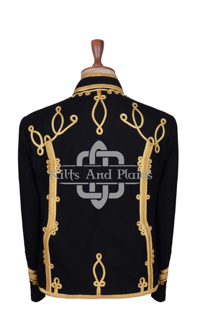Black Wool Gold Braided Hussar Jacket