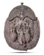 Brass Stag Head Brown Rabbit Fur Sporran