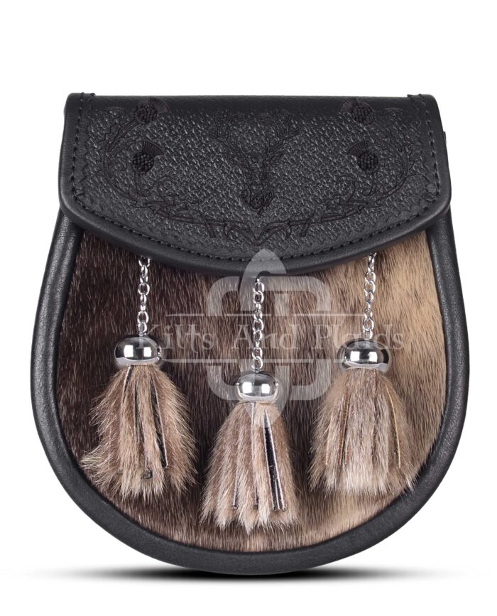 Seal Fur Laser Etching Semi Dress Sporran