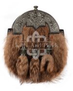 Nickle Brushed Thistle Coyote Fur Full Dress Sporran