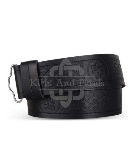Rampant Lion Embossed Kilt Belt
