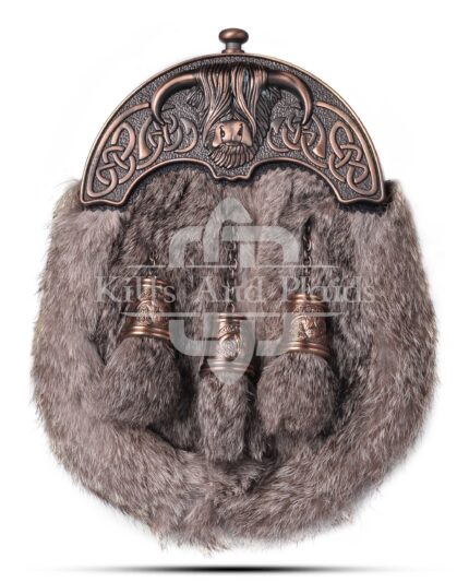 Bronze Highland Cow Brown Rabbit Fur Sporran