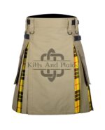 Khaki Cotton Macleod of Lewis Tartan Hybrid Kilt