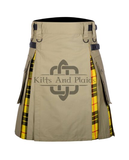 Khaki Cotton Macleod of Lewis Tartan Hybrid Kilt