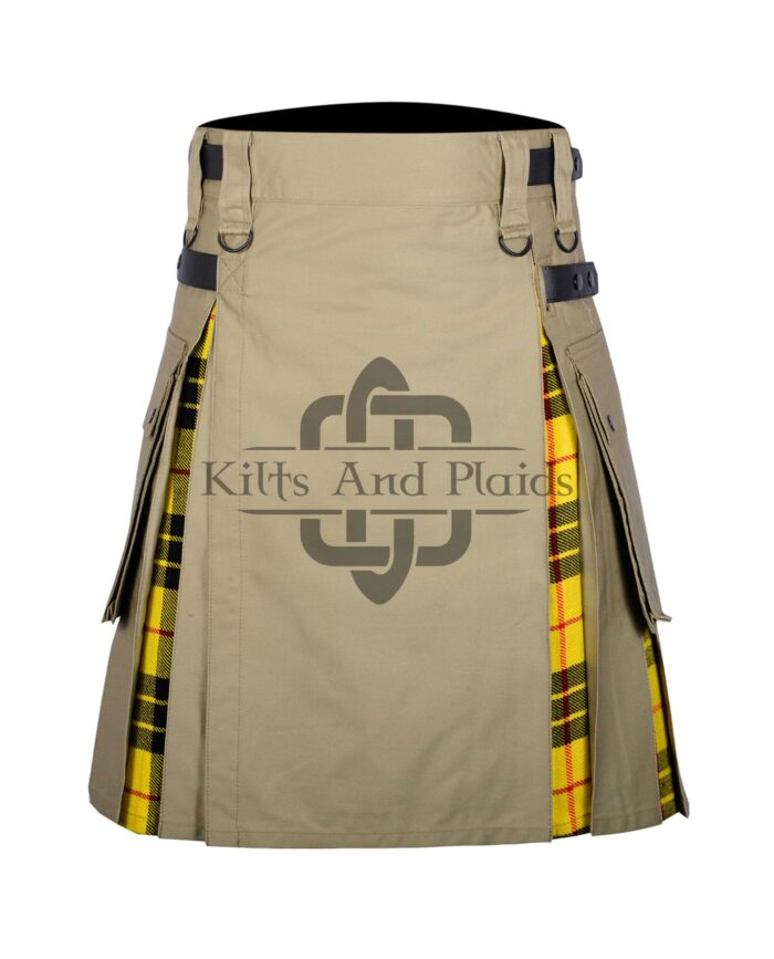 Khaki Cotton Macleod of Lewis Tartan Hybrid Kilt