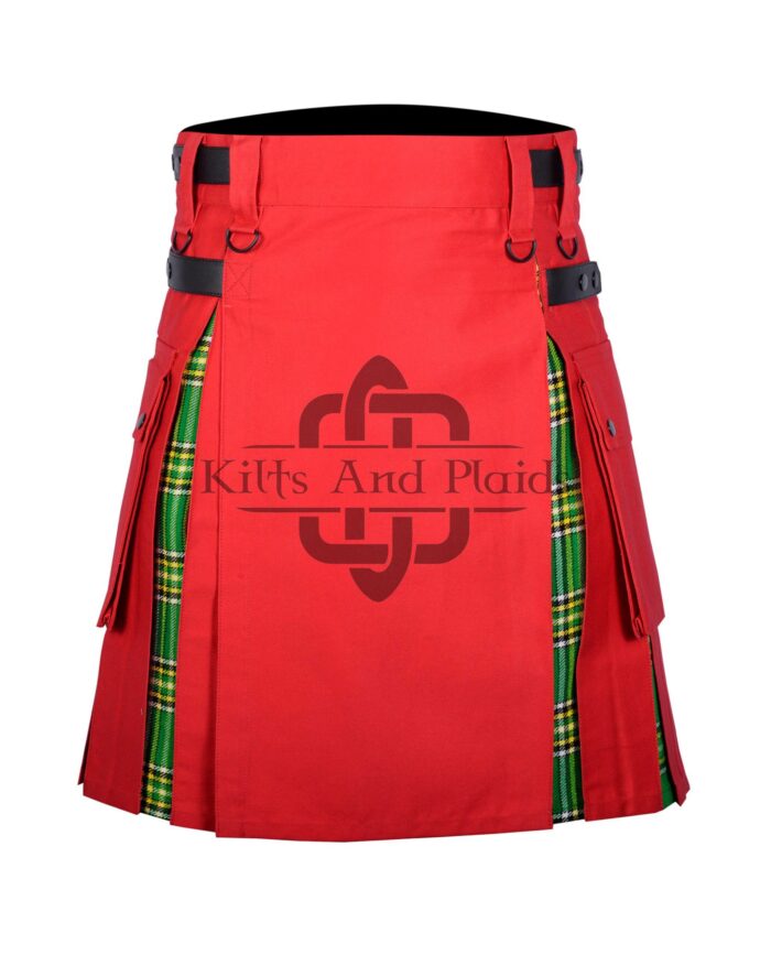 Red Cotton - Irish Tartan Hybrid Kilt
