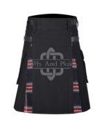 Sterwar Black Cotton Hybrid Utility kilt