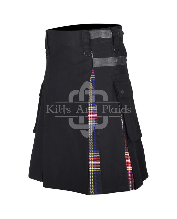 Sterwar Black Cotton Hybrid Utility kilt