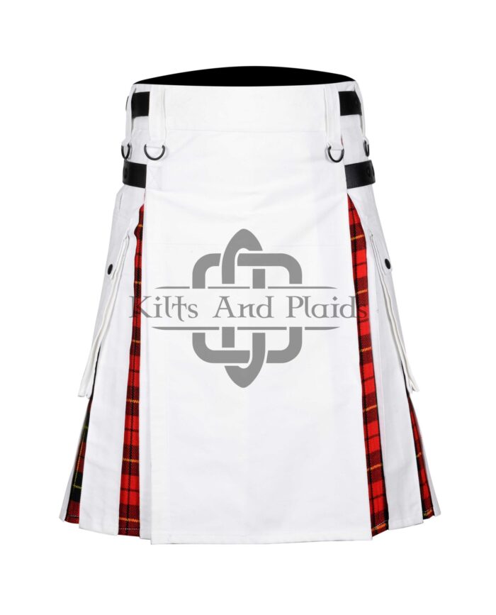 White Cotton Wallace Tartan Hybrid Kilt
