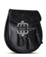 Black Leather Embossed Day Sporran