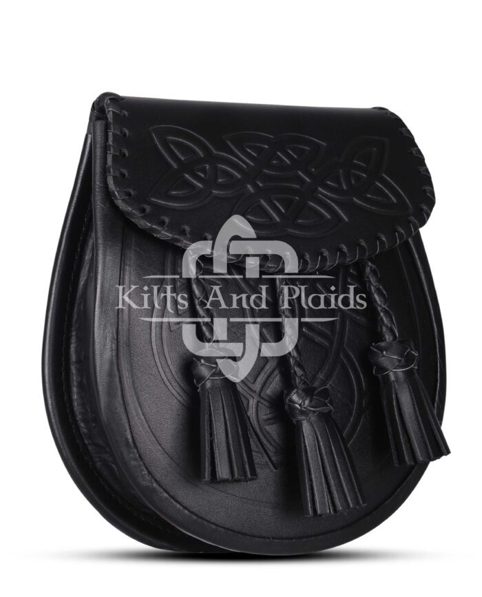 Black Leather Embossed Day Sporran