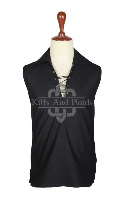 Scottish Jacobite Gillie Black KILT Shirt