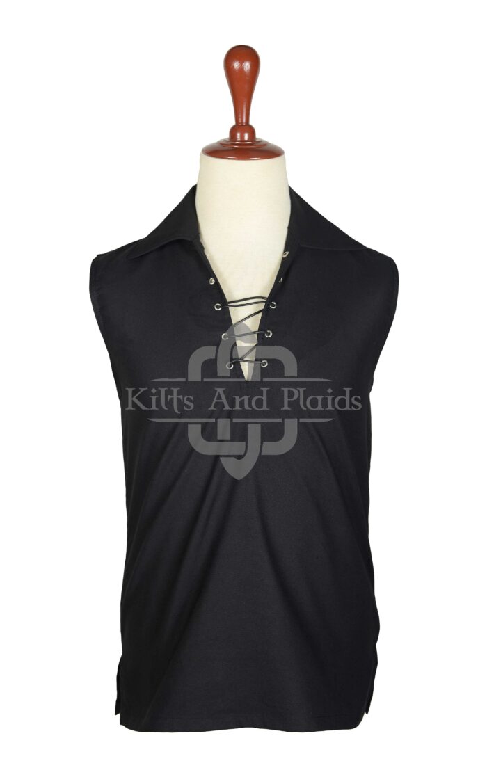 Scottish Jacobite Gillie Black KILT Shirt