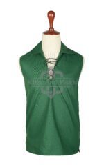 Scottish Green Cotton Gillie Jacobite KILT SHIRT