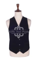 Black Velvet 5 Buttons Argyll Waistcoat