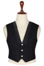 Black Wool Prince Charlie Vest