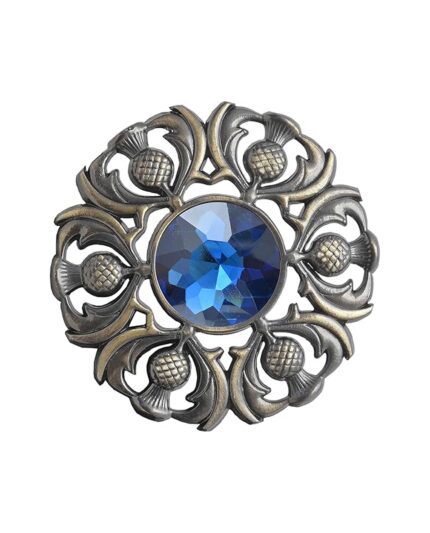 Scottish Antique Blue Brass Brooch