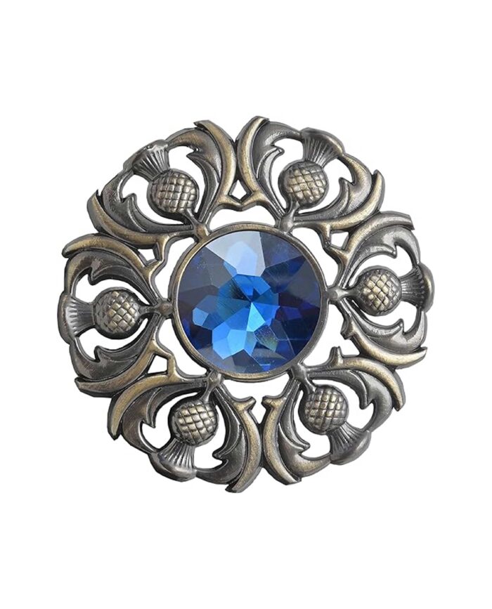 Scottish Antique Blue Brass Brooch