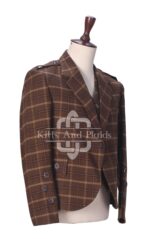 Brown Plaid Wool 5 Buttons Argyll Jacket