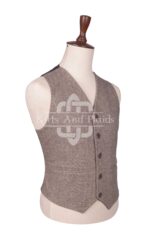 Brown Tweed 5-Button Waistcoat