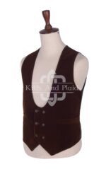 Brown Velvet Double Breasted Kilt Waistcoat