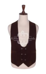 Brown Velvet Double Breasted Kilt Waistcoat