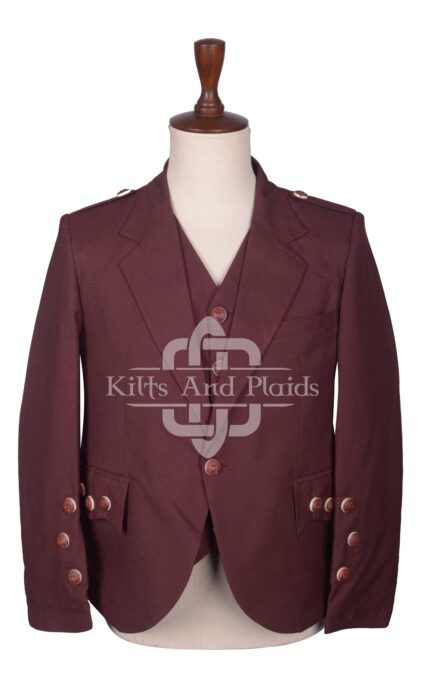 Burgundy Wool Argyll Jacket