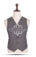 Gray Tweed 5 Buttons Argyll Vest