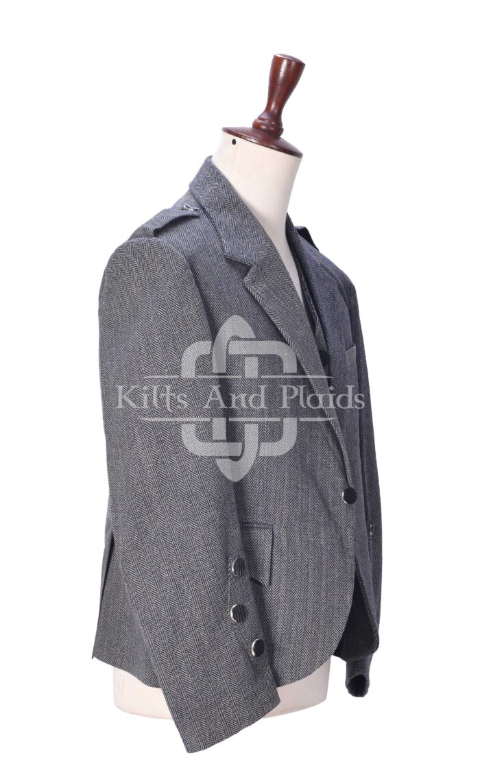 Gray Tweed 5 Buttons Argyll Jacket