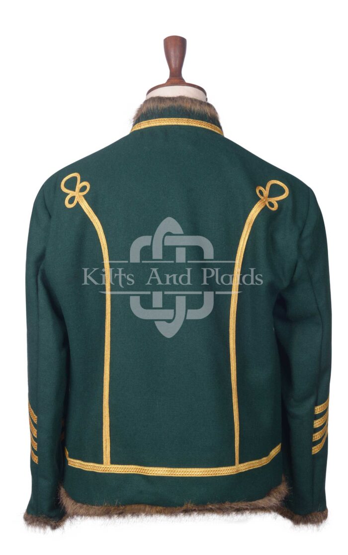 Green Wool Gold Braided Royal Military Officer Jacket