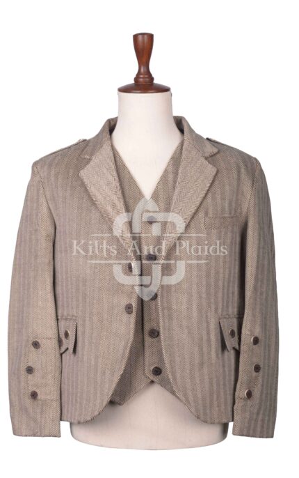 Khaki Sand Tweed Argyll Jacket