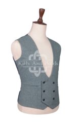 Lovat Blue Tweed Double Breasted Kilt Waistcoat