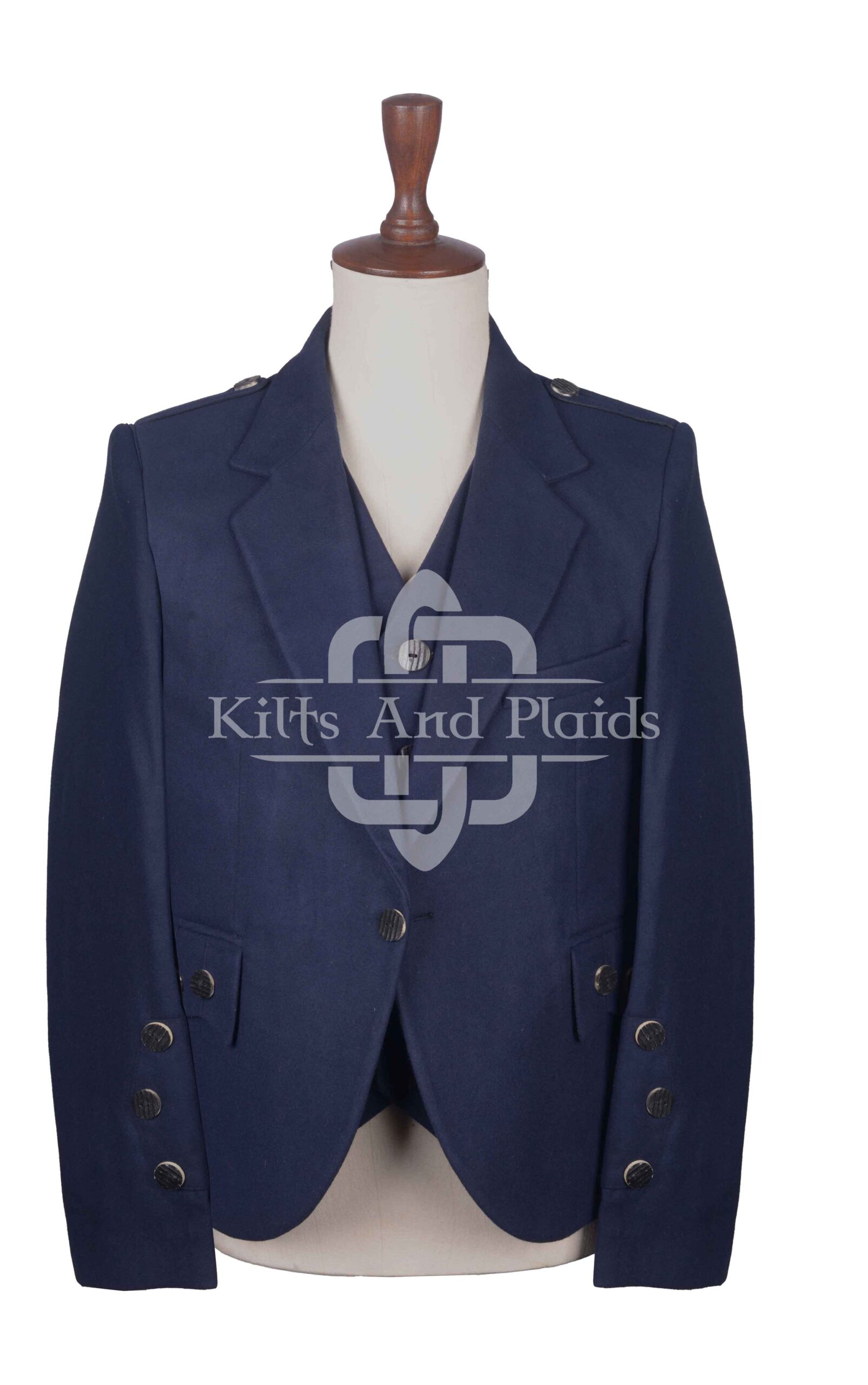 Navy Melton Wool Argyll Jacket