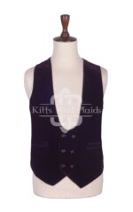 Purple Velvet Double Breasted Kilt Waistcoat