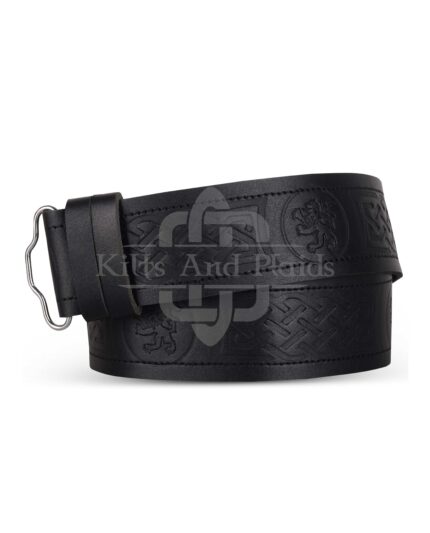 Rampant Lion Embossed Kilt Belt