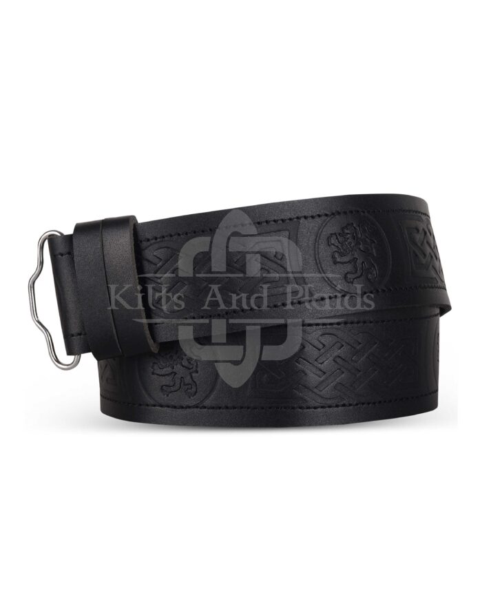 Rampant Lion Embossed Kilt Belt