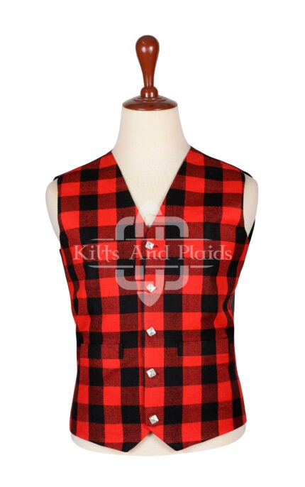 Red Black Rod Roy Tartan Vest