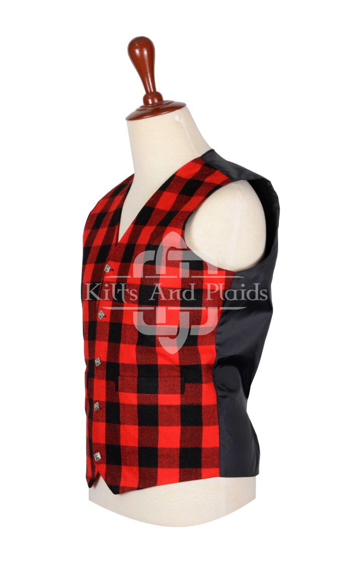 Red Black Rod Roy Tartan Vest