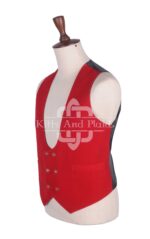 Red Velvet Double Breasted Kilt Waistcoat