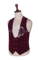 Red Vine Velvet Double Breasted Kilt Waistcoat