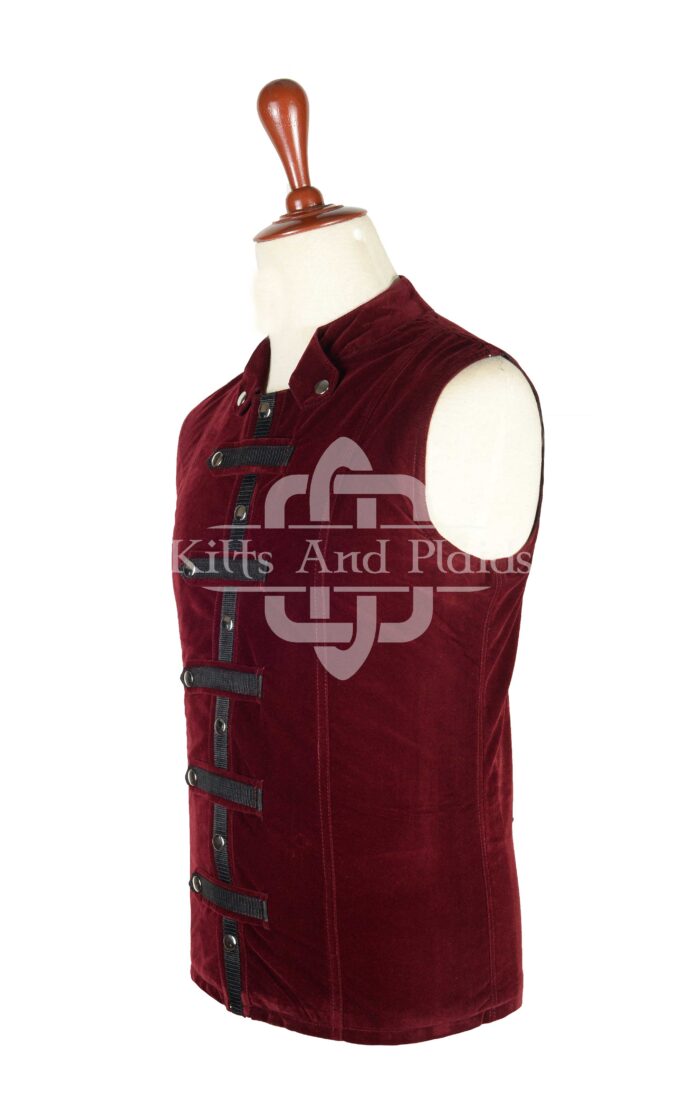 Red Vine Velvet Punk Rock Vest
