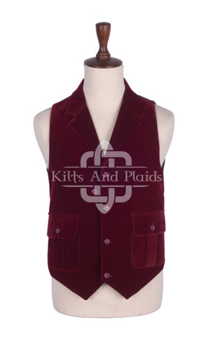 Red Vine Velvet Waistcoat