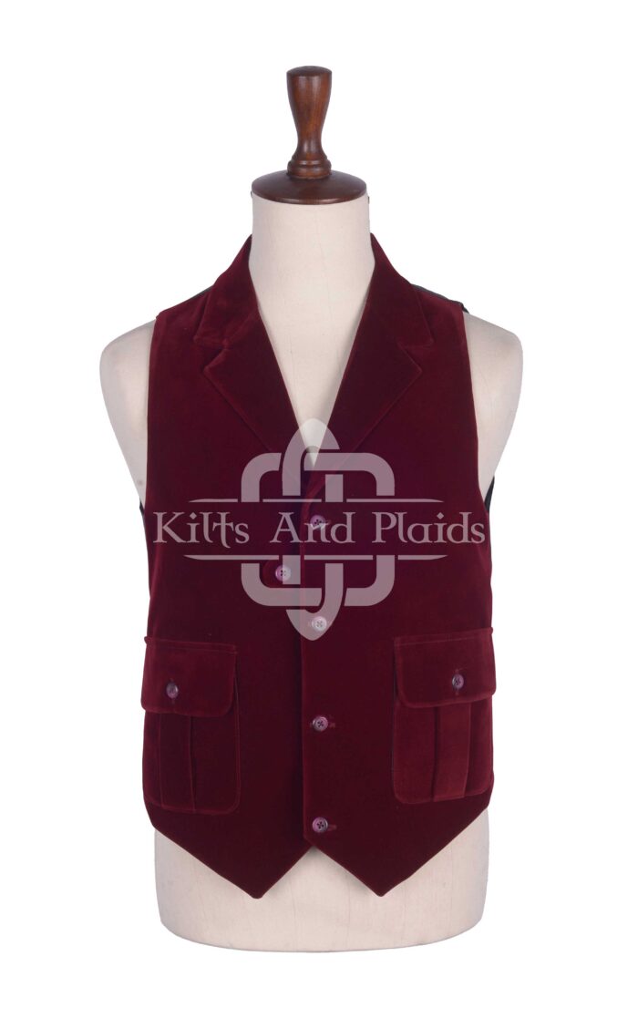 Red Vine Velvet Waistcoat