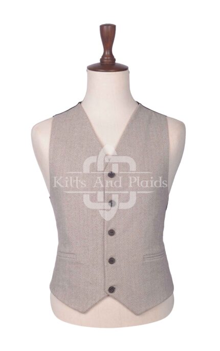 Rose Gold Tweed Argyll Waistcoat
