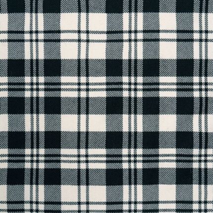 Scott Black And White Ancient Tartan Fabric