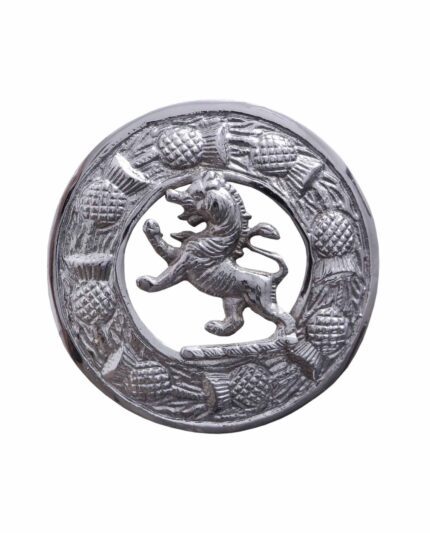 Scottish Lion Rampant kilt Chrome Brooch