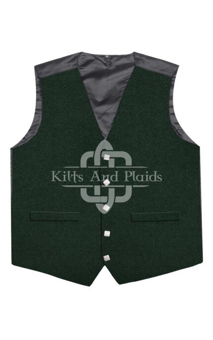 Solid Green Wool Argyll Vest